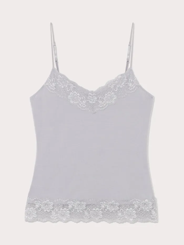 Jigsaw Tops Women Modal Lace Vest Grey