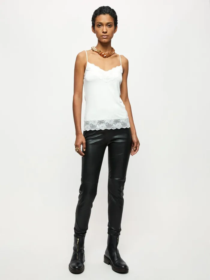 Jigsaw Tops Women Modal Lace Vest White