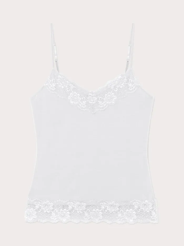 Jigsaw Tops Women Modal Lace Vest White