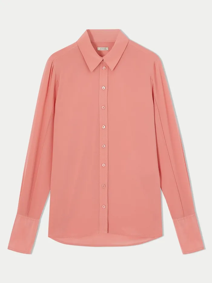 Jigsaw Tops Women Silk Stitched Shirt Pink