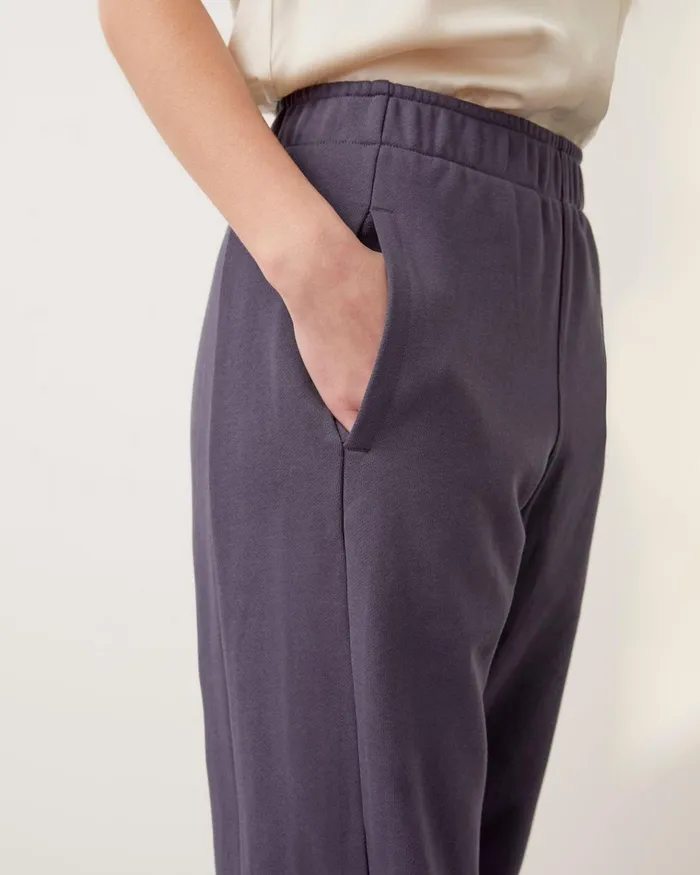 Jigsaw Trousers Women Cotton Trackpants Grey