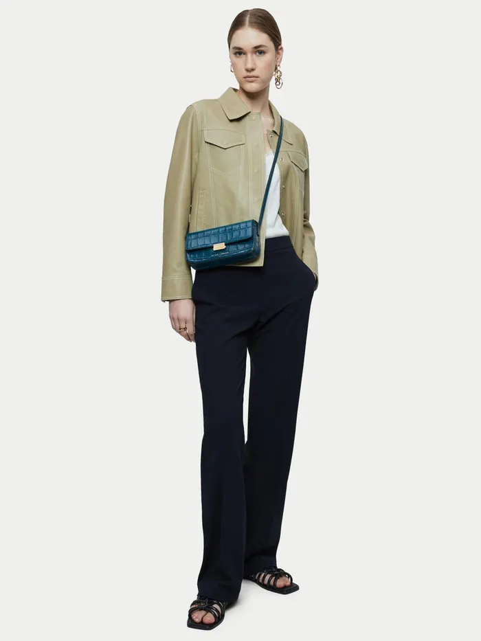 Jigsaw Trousers Women Crosshatch Mason Trouser Blue