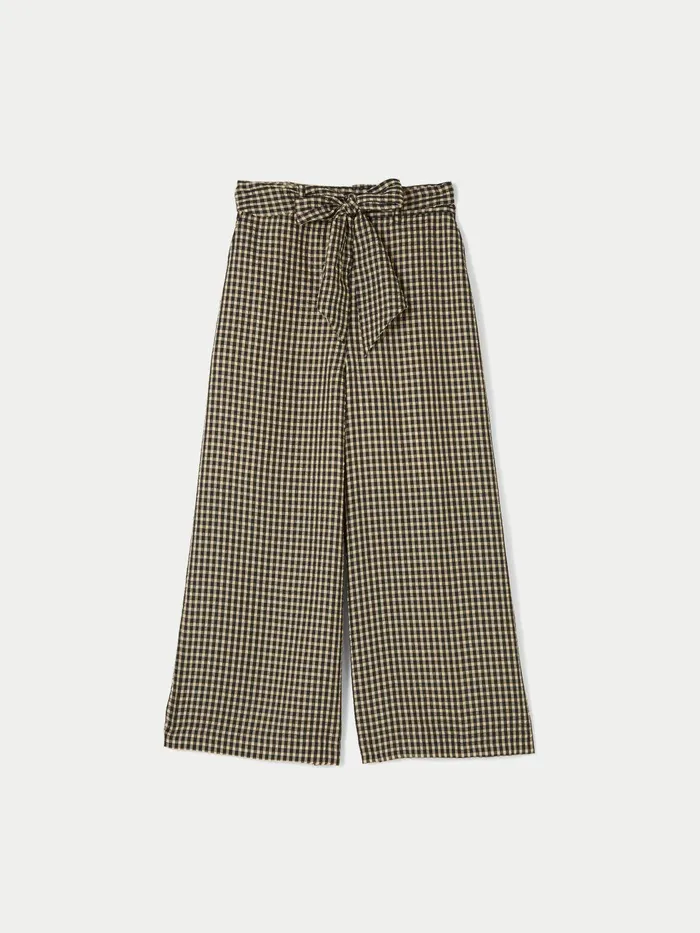 Jigsaw Trousers Women Gingham Seersucker Trouser Black