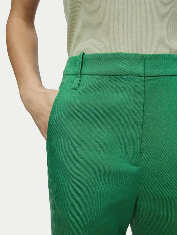Jigsaw Trousers Women Lyocell Cotton Jagger Trouser Green