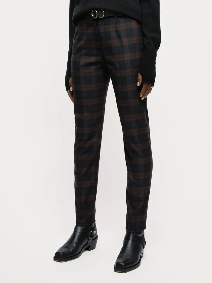 Jigsaw Trousers Women Mulberry Check Paris Trouser Purple