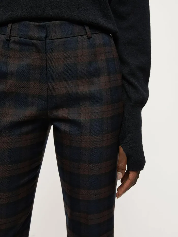 Jigsaw Trousers Women Mulberry Check Paris Trouser Purple
