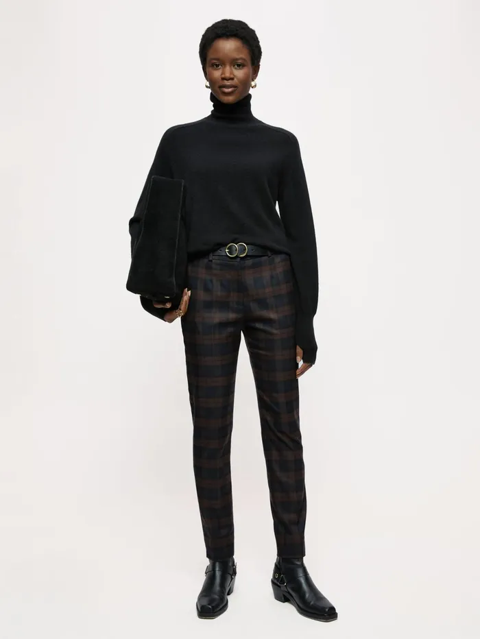 Jigsaw Trousers Women Mulberry Check Paris Trouser Purple