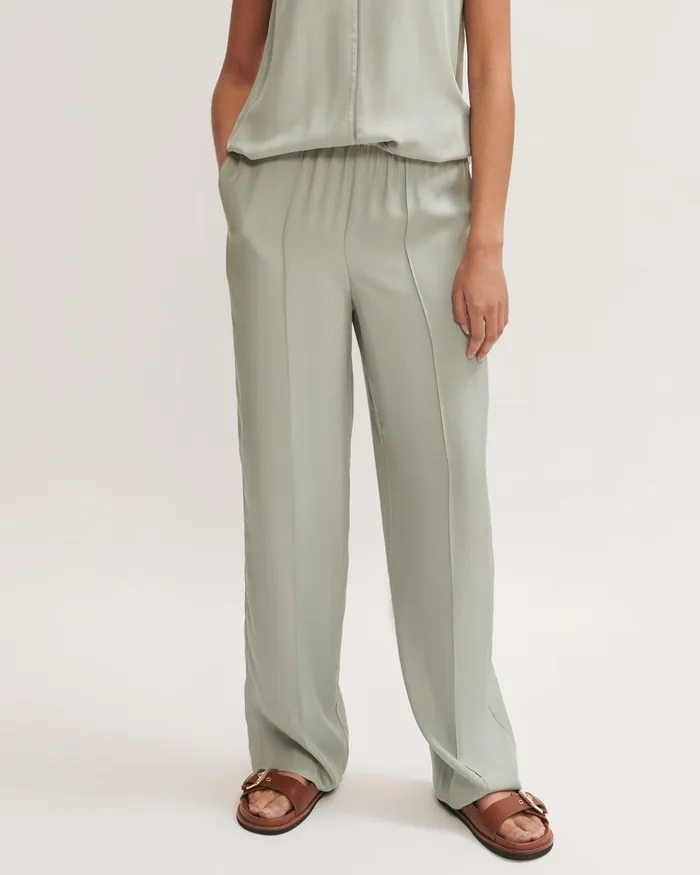 Jigsaw Trousers Women Viscose Twill Fluid Trouser Green