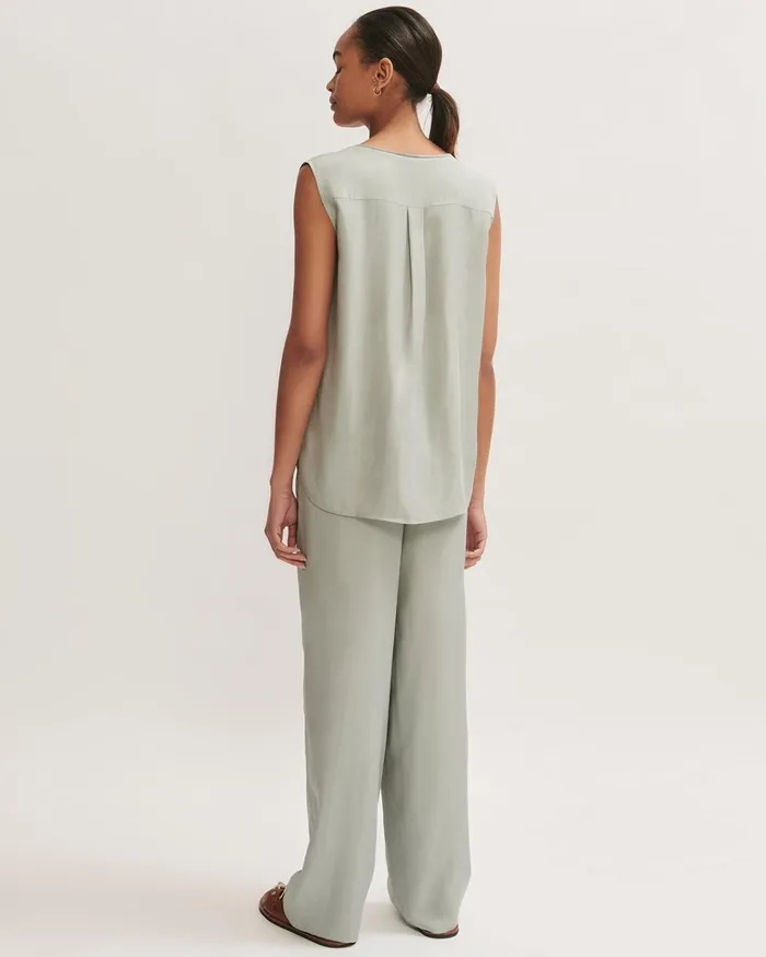 Jigsaw Trousers Women Viscose Twill Fluid Trouser Green