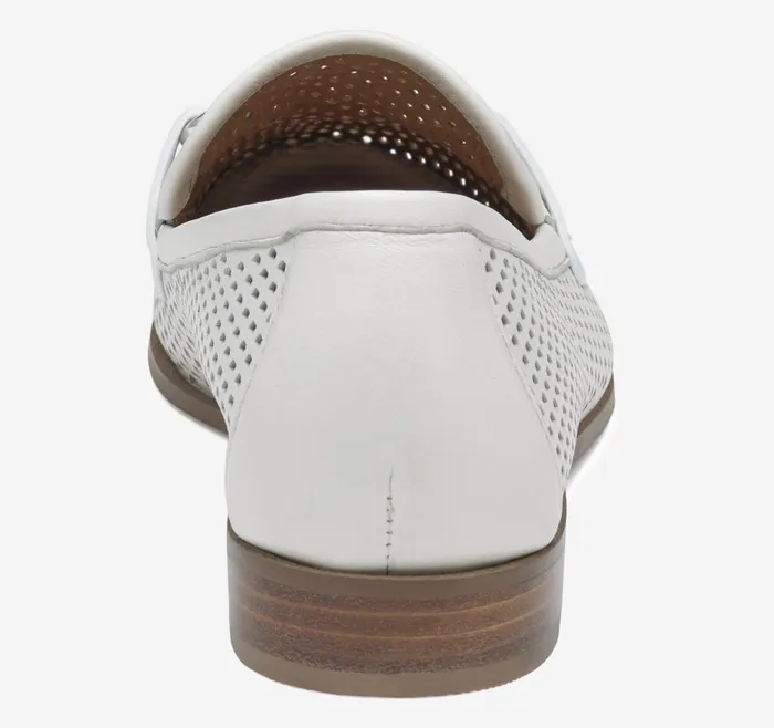 Johnston and Murphy Ali Perfed Bit Loafer White Glove Leather Women Mules and Loafers Johnston and Murphy Ali Perfed Bit Loafer White Glove Leather Women Mules and Loafers