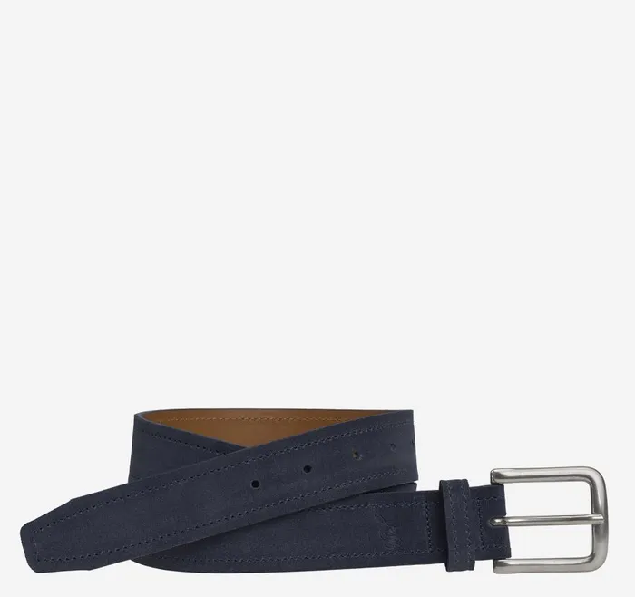 Johnston and Murphy Baldwin Belt Navy English Suede Men Belts