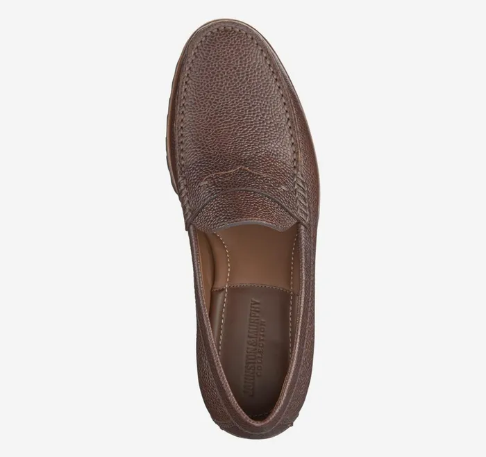 Johnston and Murphy Baldwin Lug Penny Mahogany Scotch Grain Men SlipOns