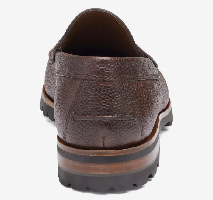 Johnston and Murphy Baldwin Lug Penny Mahogany Scotch Grain Men SlipOns