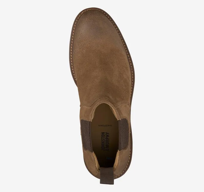 Johnston and Murphy Barrett Chelsea Boot Tan Oiled Suede Men Boots