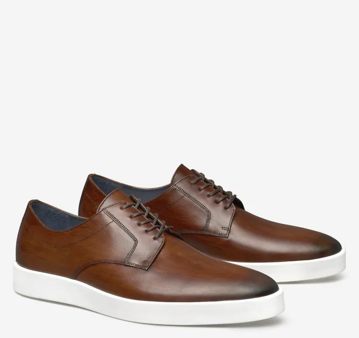 Johnston and Murphy Bolivar Plain Toe Brown Italian Calfskin Men Dress Classics