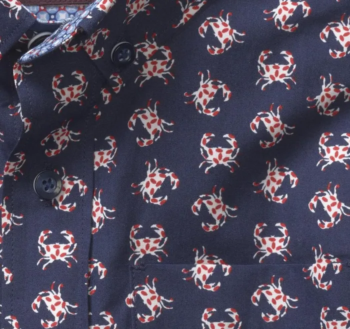 Johnston and Murphy Boys ShortSleeve Printed Shirt Navy Crab Boys Shirts Johnston and Murphy Boys ShortSleeve Printed Shirt Navy Crab Boys Shirts