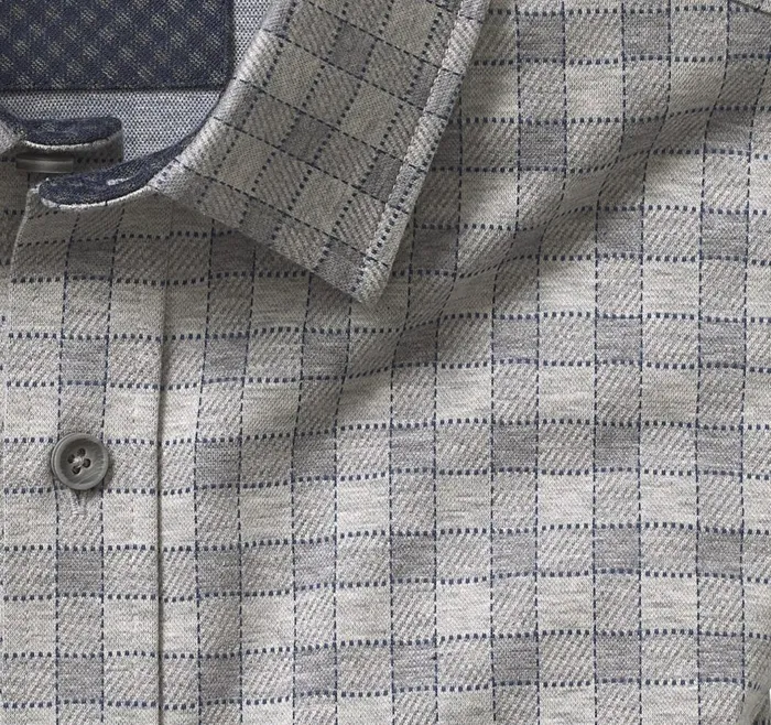 Johnston and Murphy ButtonFront Knits Light Gray Mini Gingham Men Sweaters and Knits Johnston and Murphy ButtonFront Knits Light Gray Mini Gingham Men Sweaters and Knits
