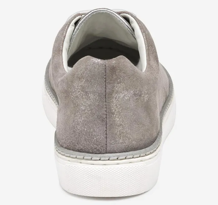 Johnston and Murphy Callie LacetoToe Silver Metallic Italian Suede Women Sneakers Johnston and Murphy Callie LacetoToe Silver Metallic Italian Suede Women Sneakers