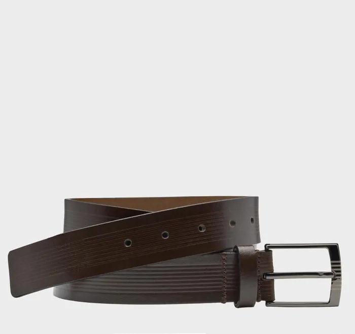 Johnston and Murphy Center Laser Belt Brown Men Belts