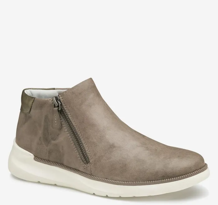 Johnston and Murphy Emery Zip Bootie Gray Italian Washed Sheepskin Women Boots and Booties Johnston and Murphy Emery Zip Bootie Gray Italian Washed Sheepskin Women Boots and Booties