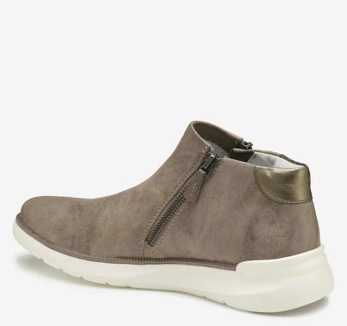 Johnston and Murphy Emery Zip Bootie Gray Italian Washed Sheepskin Women Boots and Booties Johnston and Murphy Emery Zip Bootie Gray Italian Washed Sheepskin Women Boots and Booties