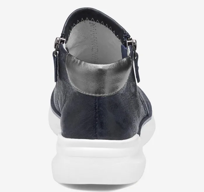 Johnston and Murphy Emery Zip Bootie Navy Washed Italian Sheepskin Women Boots and Booties Johnston and Murphy Emery Zip Bootie Navy Washed Italian Sheepskin Women Boots and Booties