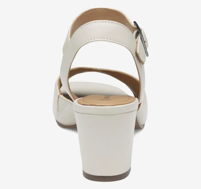 Johnston and Murphy Evelyn AnkleStrap Sandal Bone Glove Leather Women Heels and Platform Wedges Johnston and Murphy Evelyn AnkleStrap Sandal Bone Glove Leather Women Heels and Platform Wedges
