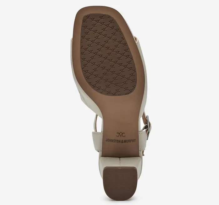 Johnston and Murphy Evelyn AnkleStrap Sandal Bone Glove Leather Women Heels and Platform Wedges Johnston and Murphy Evelyn AnkleStrap Sandal Bone Glove Leather Women Heels and Platform Wedges