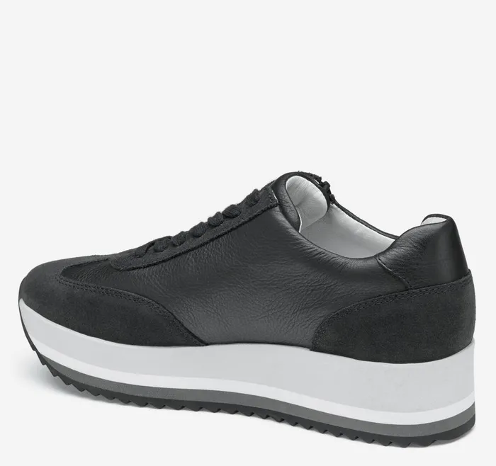 Johnston and Murphy Gracie SideZip Lace Up Black Calfskinsuede Women Sneakers Johnston and Murphy Gracie SideZip Lace Up Black Calfskinsuede Women Sneakers