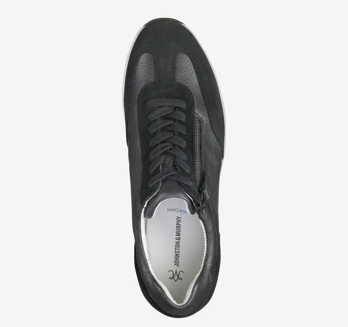 Johnston and Murphy Gracie SideZip Lace Up Black Calfskinsuede Women Sneakers Johnston and Murphy Gracie SideZip Lace Up Black Calfskinsuede Women Sneakers