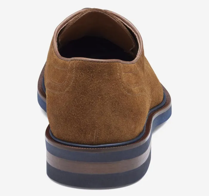 Johnston and Murphy Hartley Plain Toe Snuff Italian Suede Men LaceUps