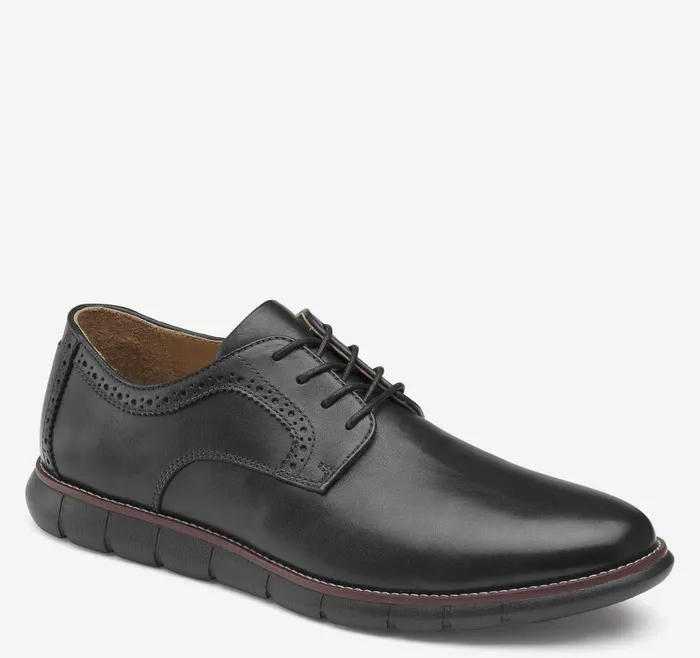 Johnston and Murphy Holden Plain Toe Black Full Grainblack Sole Men LaceUps