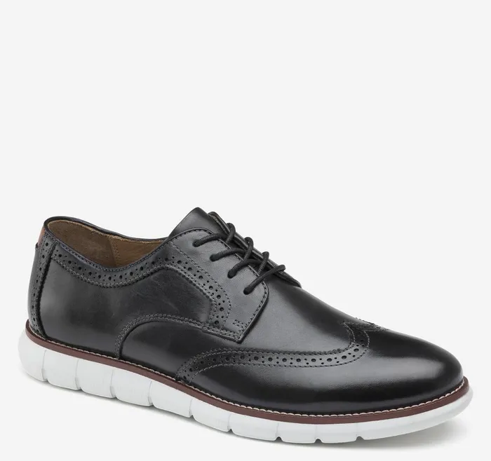 Johnston and Murphy Holden Wingtip Black Full Grain Men LaceUps