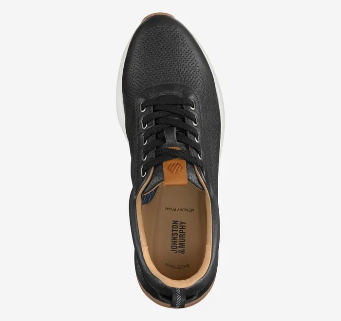 Johnston and Murphy Kinnon Perfed Jogger Black Full Grain Men SlipOns Johnston and Murphy Kinnon Perfed Jogger Black Full Grain Men SlipOns