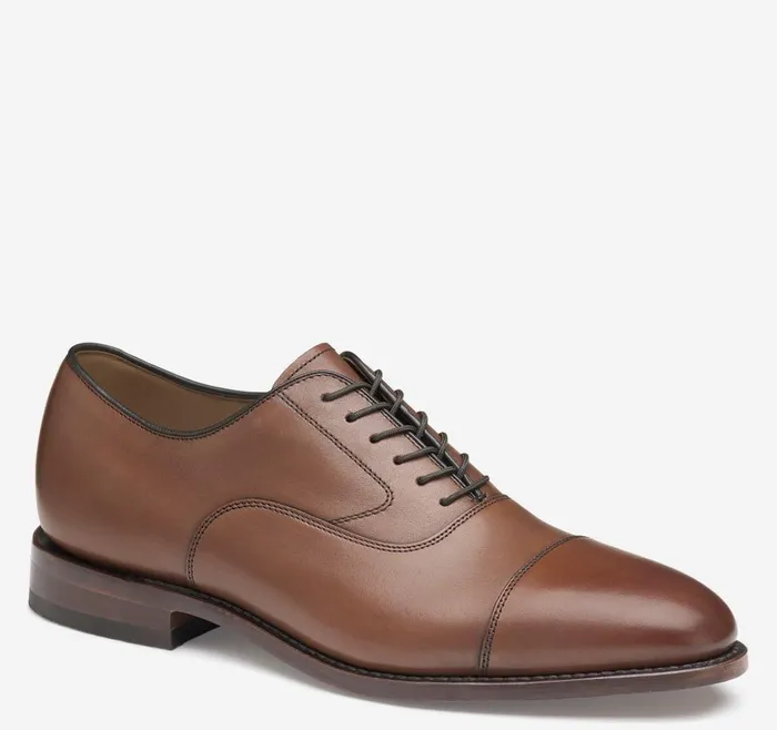 Johnston and Murphy Melton Cap Toe Tan Calfskin Men LaceUps