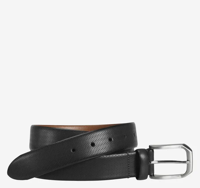 Johnston and Murphy Micro Perf Belt Black Men Belts