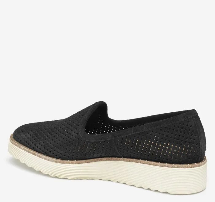 Johnston and Murphy Mitzi Perfed Venetian Black Suede Women Mules and Loafers Johnston and Murphy Mitzi Perfed Venetian Black Suede Women Mules and Loafers