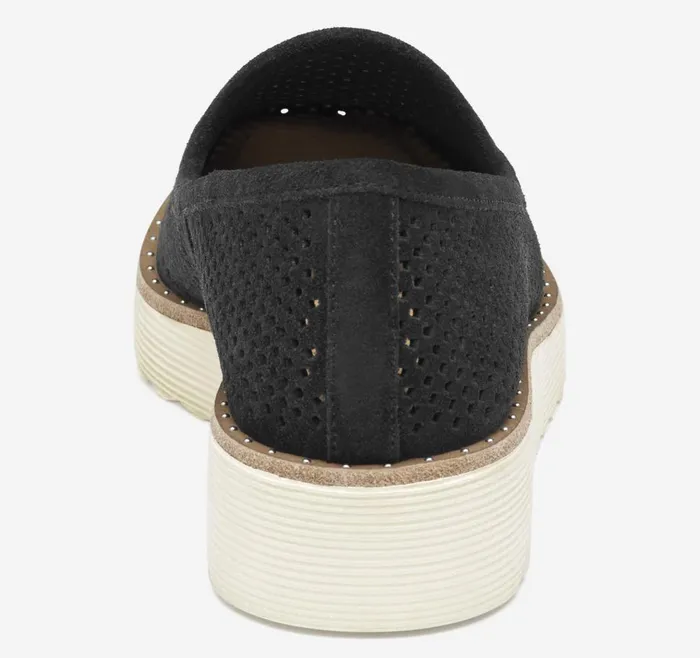 Johnston and Murphy Mitzi Perfed Venetian Black Suede Women Mules and Loafers Johnston and Murphy Mitzi Perfed Venetian Black Suede Women Mules and Loafers