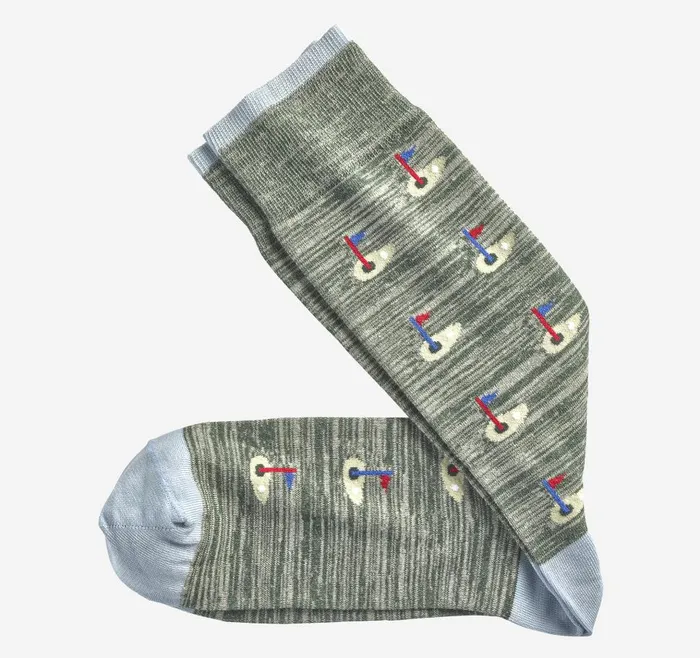 Johnston and Murphy Novelty Socks Green Golf Men Socks