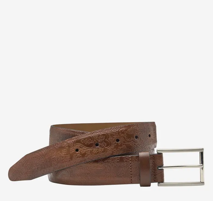 Johnston and Murphy Paisley Dress Belt Brown Men Belts