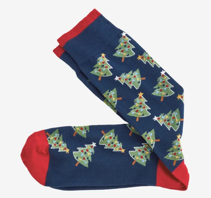Johnston and Murphy Pima Cotton HolidayThemed Socks Navy Christmas Trees Men Socks Johnston and Murphy Pima Cotton HolidayThemed Socks Navy Christmas Trees Men Socks