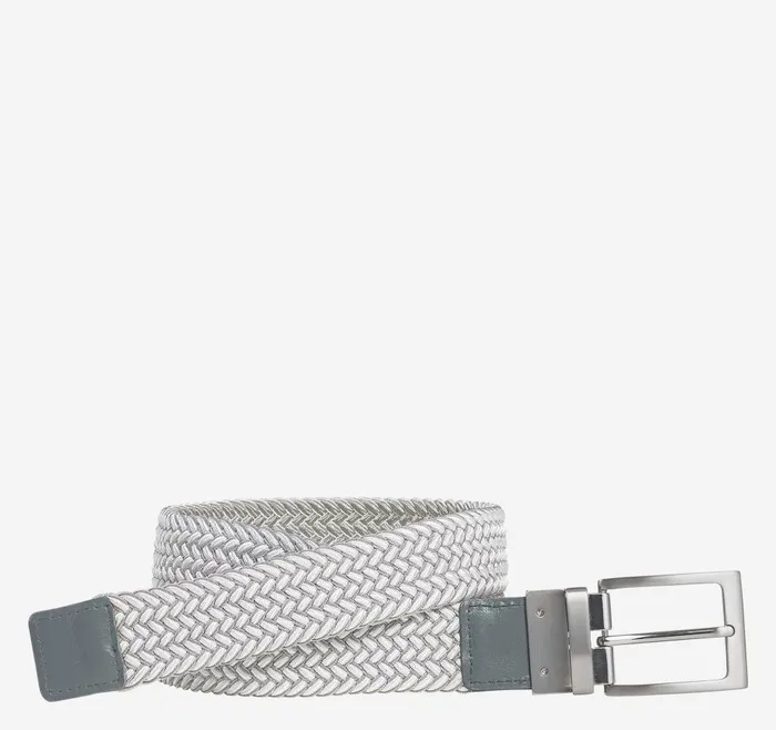 Johnston and Murphy Reversible StretchWoven Belt Graywhite Men Belts