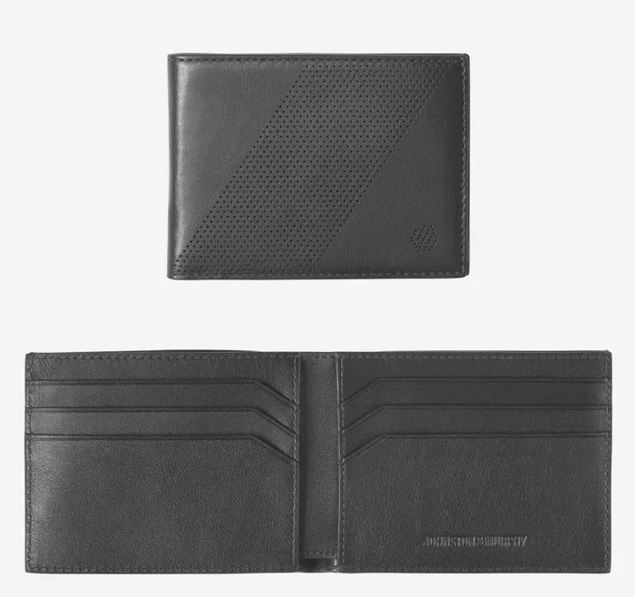Johnston and Murphy Richmond Perforated Billfold Wallet Black Men Wallets