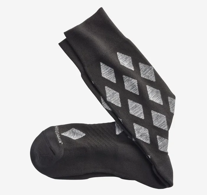 Johnston and Murphy Space Dye Socks Blackgray Diamond Men Socks