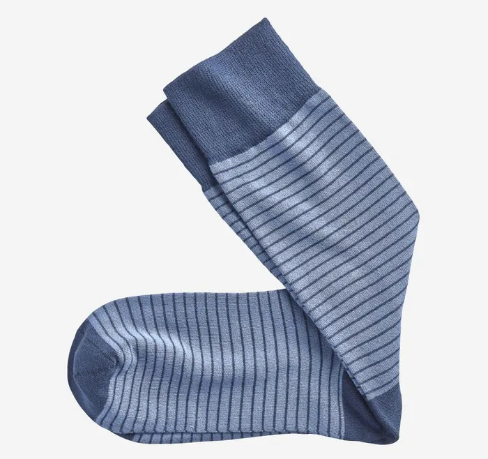 Johnston and Murphy Striped Dress Socks Blue Stripe Men Socks