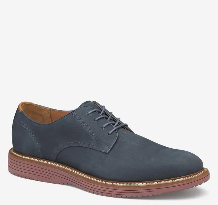 Johnston and Murphy Upton Plain Toe Navy Nubuck Men LaceUps