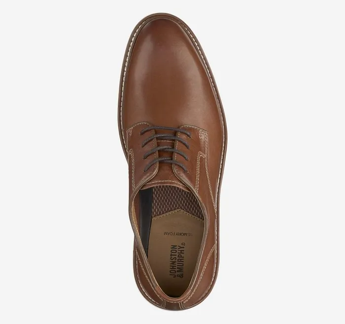 Johnston and Murphy Upton Plain Toe Tan Full Grain Men LaceUps Johnston and Murphy Upton Plain Toe Tan Full Grain Men LaceUps