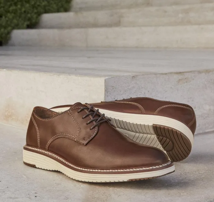 Johnston and Murphy Upton Plain Toe Tan Full Grain Men LaceUps Johnston and Murphy Upton Plain Toe Tan Full Grain Men LaceUps