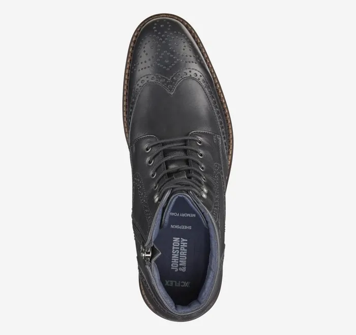 Johnston and Murphy XC Flex Connelly Wingtip Boot Black Full Grain Men Boots Johnston and Murphy XC Flex Connelly Wingtip Boot Black Full Grain Men Boots