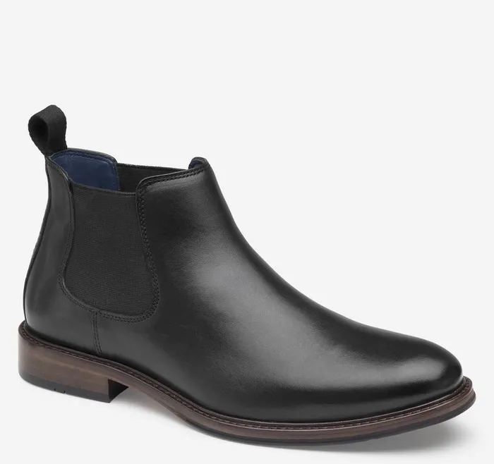 Johnston and Murphy XC Flex Raleigh Chelsea Black Full Grain Men Boots